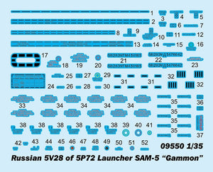 Trumpeter 09550 Russian 5V28 of 5P72 Launcher SAM-5 &amp;quot;Gammon&amp;quot; 1/35 – immagine 3