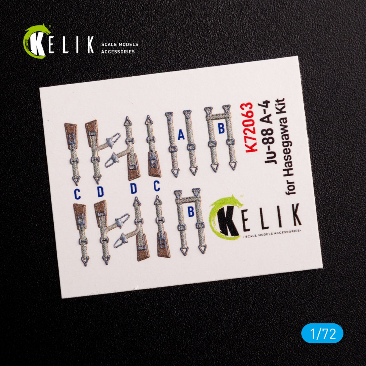 KELIK K72063 Junkers JU 88 A-4 interior 3D decals for Hasegawa kit 1/72 – Bild 2