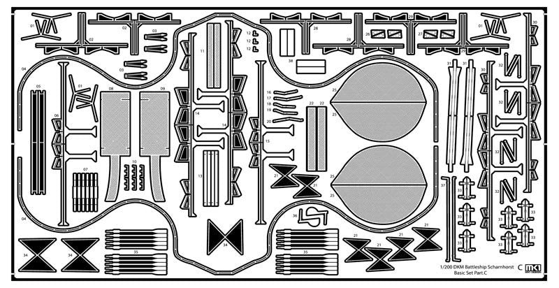 MK1 Design MD-20024 DKM Battleship SCHARNHORST DX PACK for Trumpeter 1/200 – imagen 50