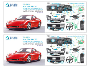 Quinta Studio QD+24016 Efini RX-7FD 3D-Printed &amp;amp; coloured Interior on decal paper (Tamiya) (with metal sticker parts) 1/35 – Bild 15