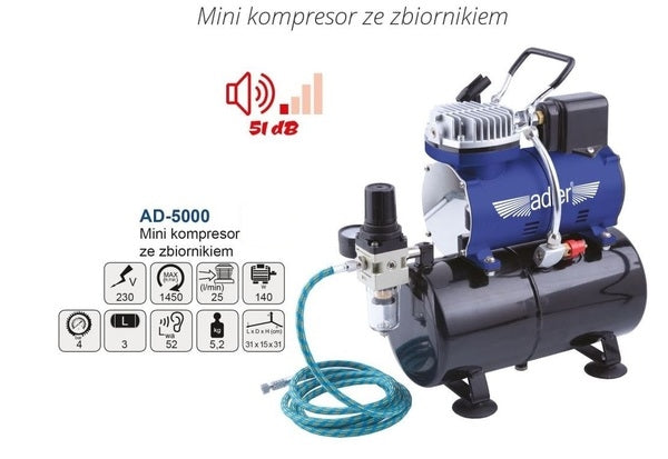 Adler AD-5000 Mini kompresor ze zbiornikiem – Bild 2
