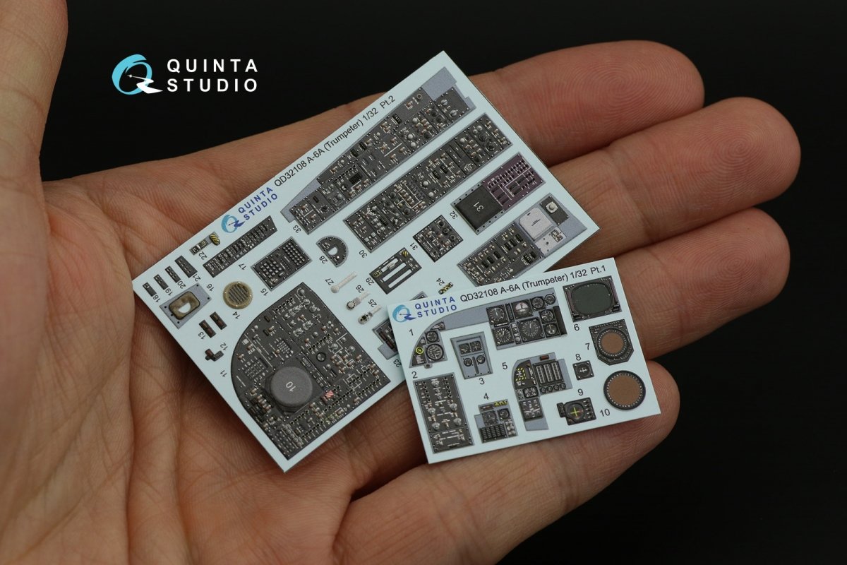 Quinta Studio QDS-32108 A-6A Intruder 3D-Printed &amp;amp; coloured Interior on decal paper (Trumpeter) (Small version) 1/32 – immagine 10