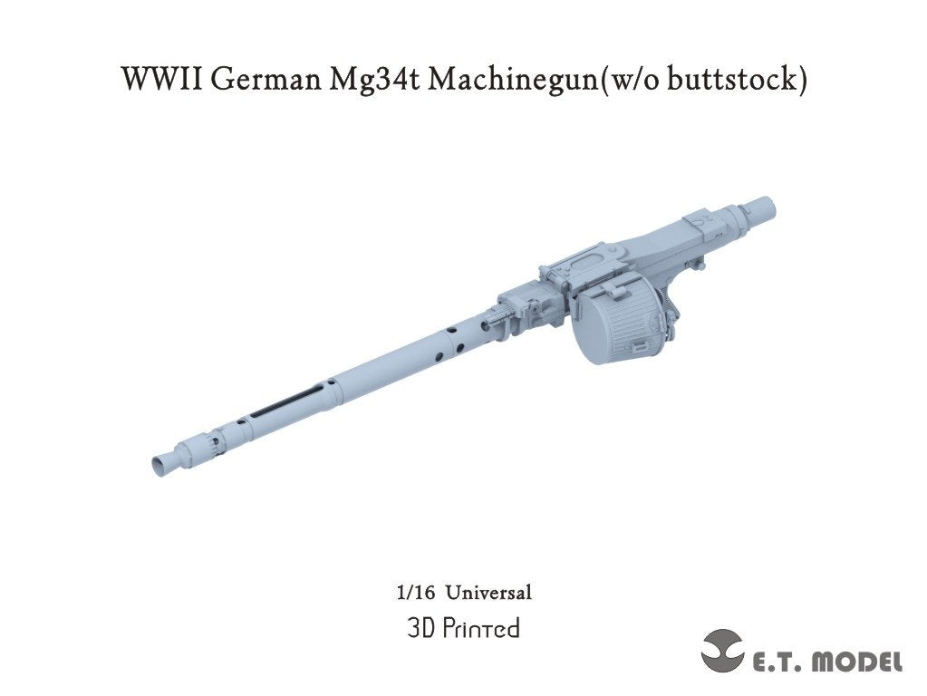 Maquette ET Model P16-005 Mitrailleuse allemande MG34T de la Seconde Guerre mondiale (sans crosse) (Impression 3D) 1/16