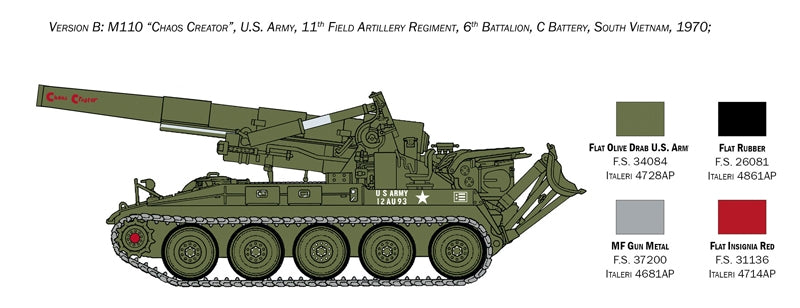 Italeri 6574 M110 Self Propelled Howitzer 1/35 – zdjęcie 6