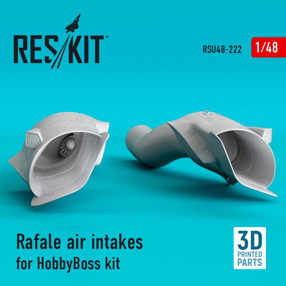 RESKIT RSU48-0222 RAFALE AIR INTAKES FOR HOBBYBOSS KIT (3D PRINTING) 1/48 – immagine 2