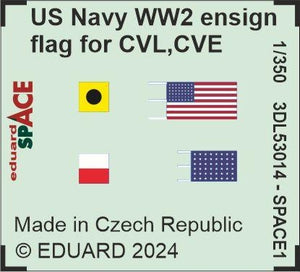 Eduard 3DL53014 US Navy WW2 ensign flag for CVL, CVE, CL &amp;amp; DD SPACE 1/350