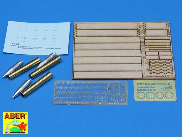 Aber 16014 8,8 cm Tiger I high-explosive Ammo with box 1/16