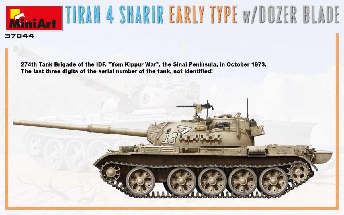 MiniArt 37044 TIRAN 4 SHARIR EARLY TYPE w/DOZER BLADE 1/35 – immagine 6