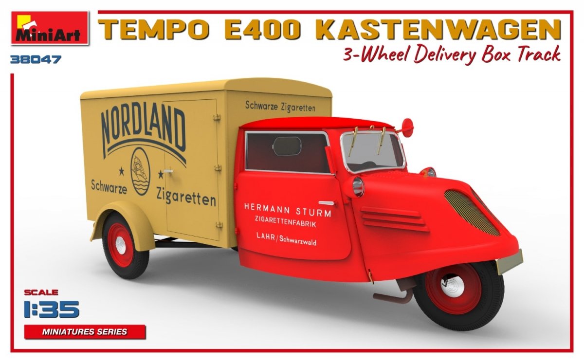 MiniArt 38047 TEMPO E400 KASTENWAGEN 3-WHEEL DELIVERY BOX TRACK 1/35 – Bild 5