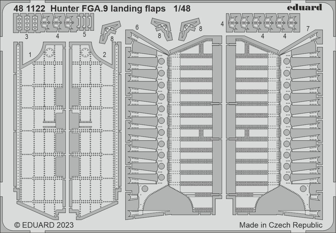 Volets d'atterrissage Eduard 481122 Hunter FGA.9 Airfix 1/48