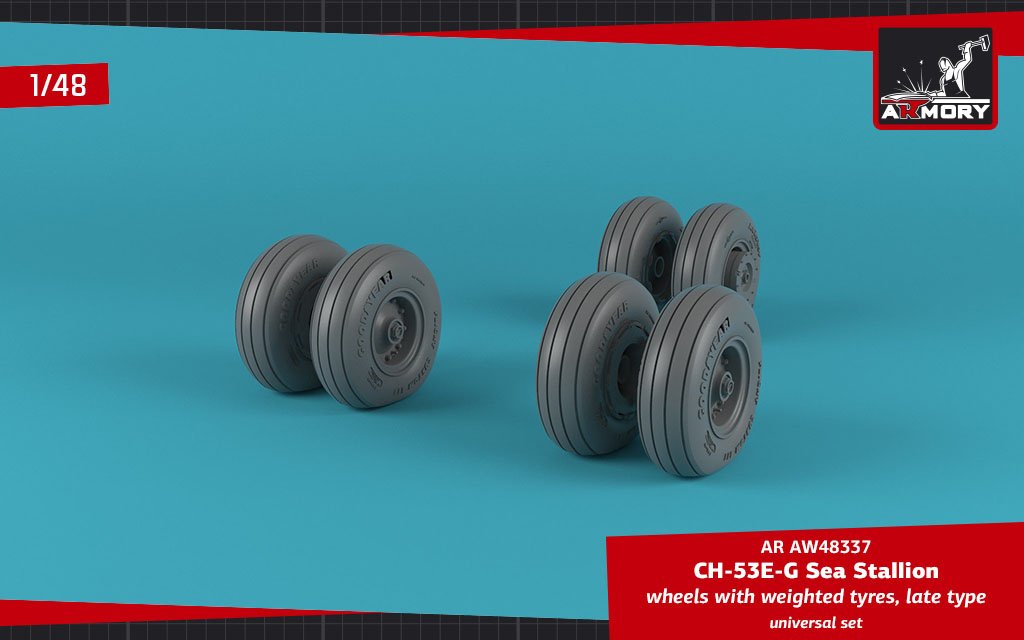 Roues Armory Models AW48337 CH-53 Sea Stallion avec pneus lestés, fin 1/48 – image 2