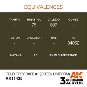 AK Interactive AK11425 Field Grey Base #1 (Green uniform) 17ml – imagen 3