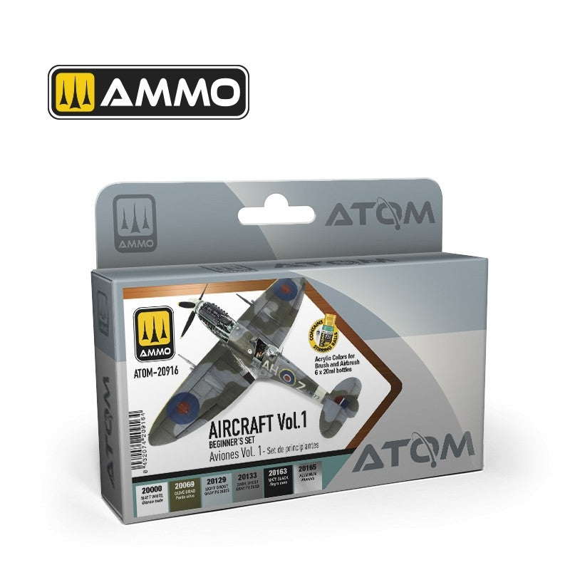 AMMO by Mig Jimenez 20916 ATOM Beginners Set: Aircraft Vol.1 6x20ml