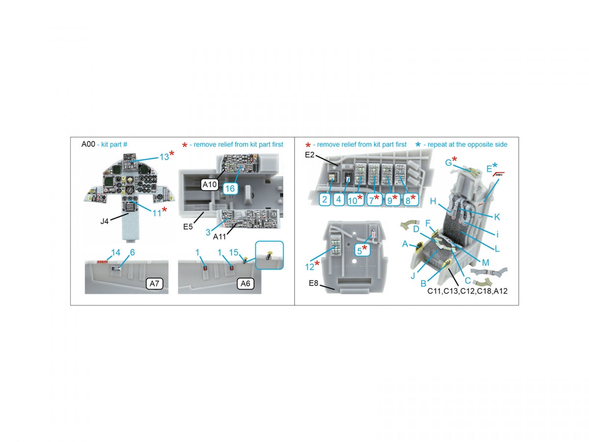 Intérieur imprimé en 3D et coloré sur papier décalcomanie Quinta Studio QD72187 F-15C Late/J Late (Fine Molds) à l&amp;#39;échelle 1/72 – image 3