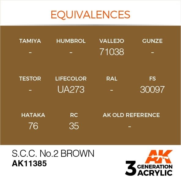 AK Interactive AK11385 SCC n° 2 Brun 17 ml – image 3