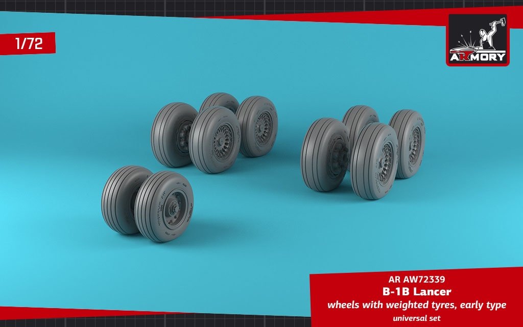 Armory Models AW72339 B-1B Lancer wheels w/ weighted tires, early 1/72 – Bild 3