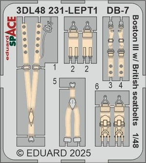 Eduard 3DL48231 DB-7 Boston III With British Seatbelts SPACE HK Models 1/48 – zdjęcie 4