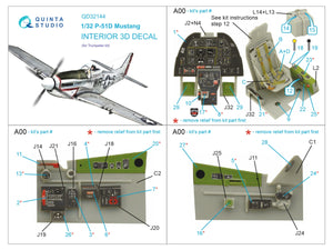 Quinta Studio QD32144 P-51D Mustang 3D-Printed &amp;amp; coloured Interior on decal paper (Trumpeter) 1/32 – imagen 2