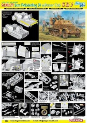 Dragon 6533 Sd.Kfz 7/1 2cm Flakvierling 38 w /Armor Cab 1/35 – Bild 3