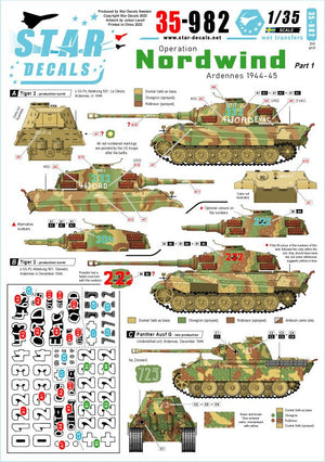 Star Decals 35-982 Op. Nordwind n° 1. Chars allemands dans les Ardennes 1/35