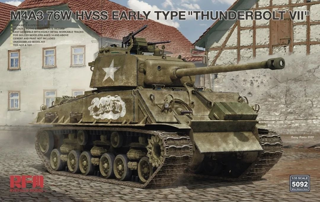 Rye Field Model 5092 M4A3 76W HVSS Early Type "Thunderbolt VII" 1/35