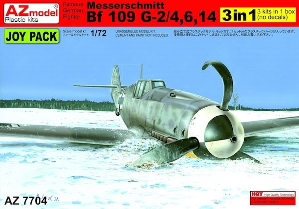 AZmodel AZ7704 Messerschmitt Bf 109G-2/Bf 109G-4/Bf 109G-6/Bf 109G-14 (grappes uniquement), 3 kits seulement (1/72)
