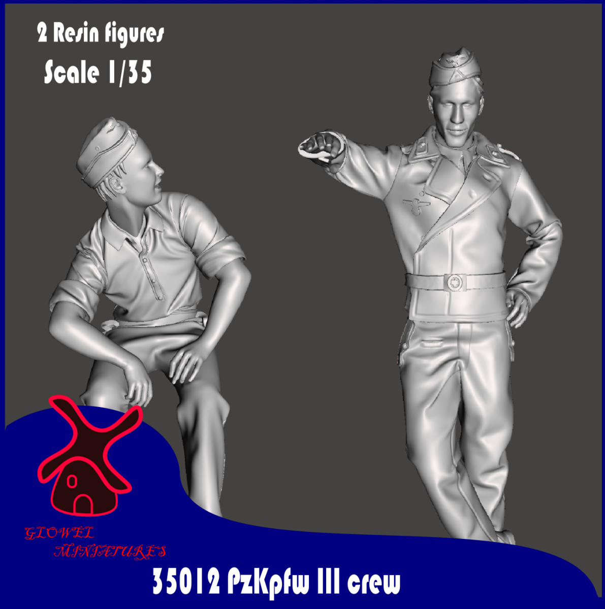 Glowel Miniatures 35012 PzKpfw III crew 1/35