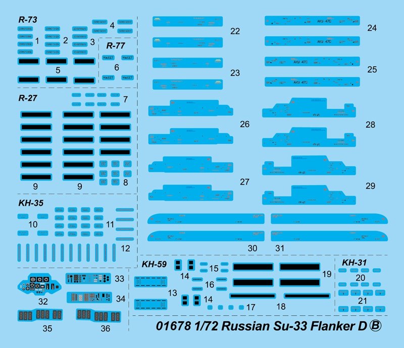 Trumpeter 01678 Russian Su-33 Flanker D 1/72 – immagine 6