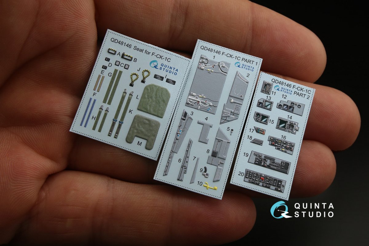 Quinta Studio QD48146 F-CK-1С 3D-Printed &amp;amp; coloured Interior on decal paper (for AFV club kit) 1/48 – Bild 3