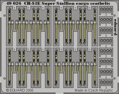 Ceintures de sécurité cargo Eduard 49026 CH-53E 1/48 Academy 