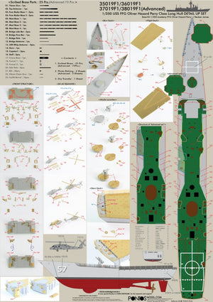 Pontos 37019F1 USS FFG Oliver Hazard Perry Class Long Hull Detail Up Set ADVANCED 1/350 – Bild 6