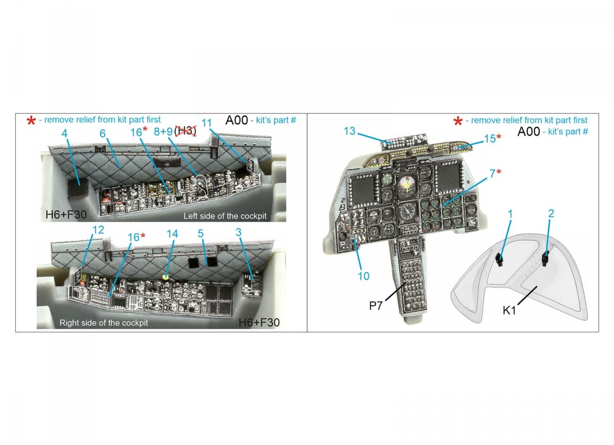 Quinta Studio QDS-48361 A-10C 3D-Printed &amp;amp; coloured Interior on decal paper (Hobby Boss) (Small version) 1/48 – Bild 2