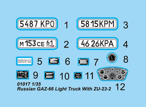 Trumpeter 01017 Russian GAZ-66 Light Truck with ZU-23-2 – zdjęcie 4