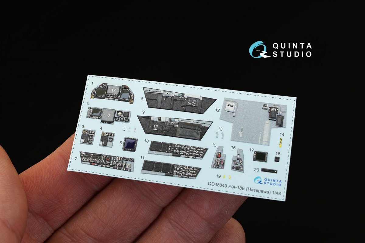 Quinta Studio QD48049 F/A-18E 3D-Printed &amp;amp; coloured Interior on decal paper (for Hasegawa kit) 1/48 – imagen 8