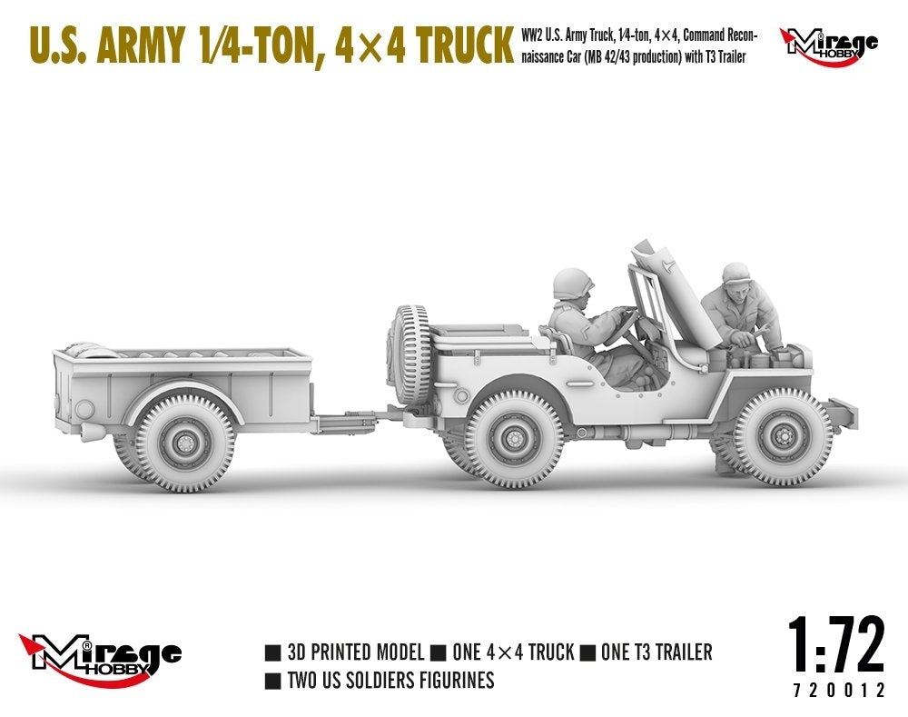 Mirage Hobby 720012 U.S. ARMY 1/4‑TON, 4×4 TRUCK 1/72 – Bild 4