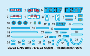 Trumpeter 06721 HMS TYPE 23 Frigate - Westminster (F237) 1/700 – imagen 4