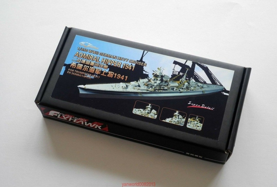 Flyhawk FH350064 Ensemble de détails pour croiseur lourd allemand Admiral Hipper (Seconde Guerre mondiale, 1941) (pour Trumpeter 05317) 1/350