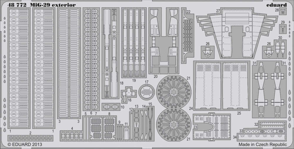 Eduard 48772 MiG-29 Fulcrum extérieur 1/48 GREAT WALL HOBBY