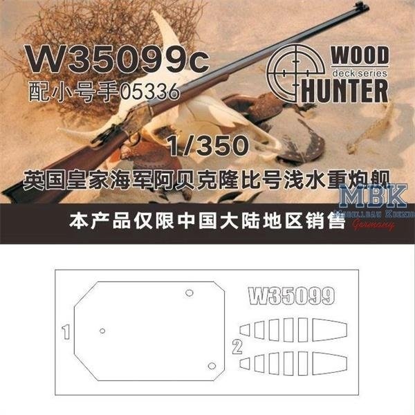 Pont en bois Wood Hunter W35099 HMS Abercrombie (POUR TRUMPETER 05336) 1/350