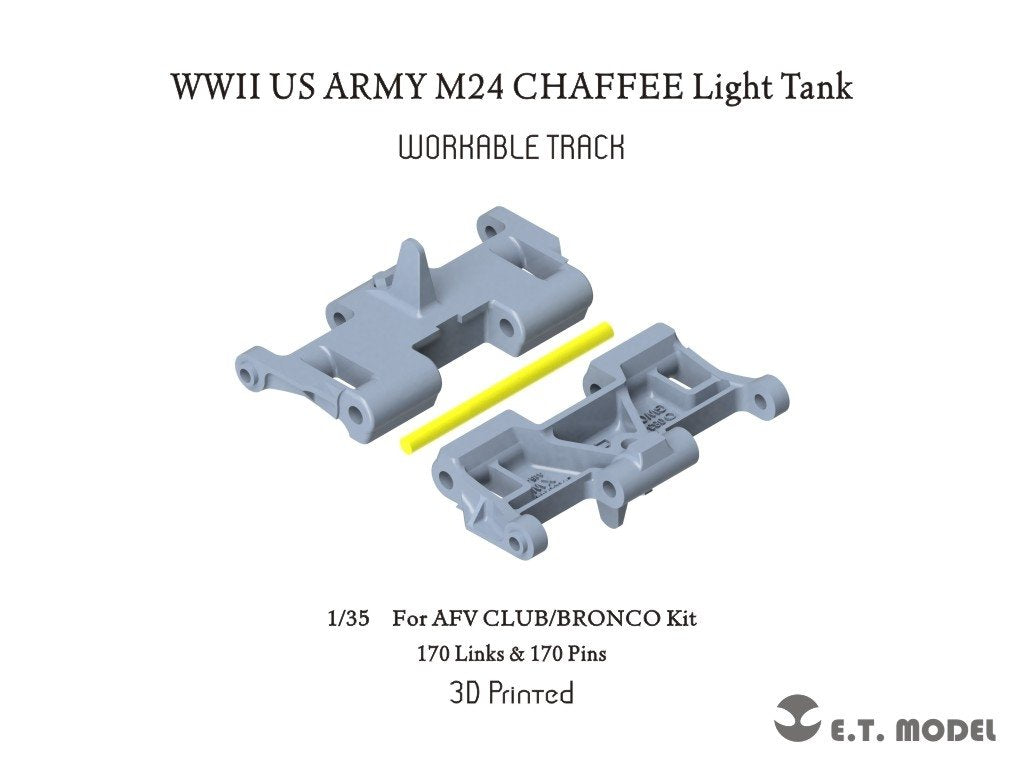 ET Model P35-037 WWII US ARMY M24 CHAFFEE Light Tank Workable Track ( 3D Printed ) 1/35