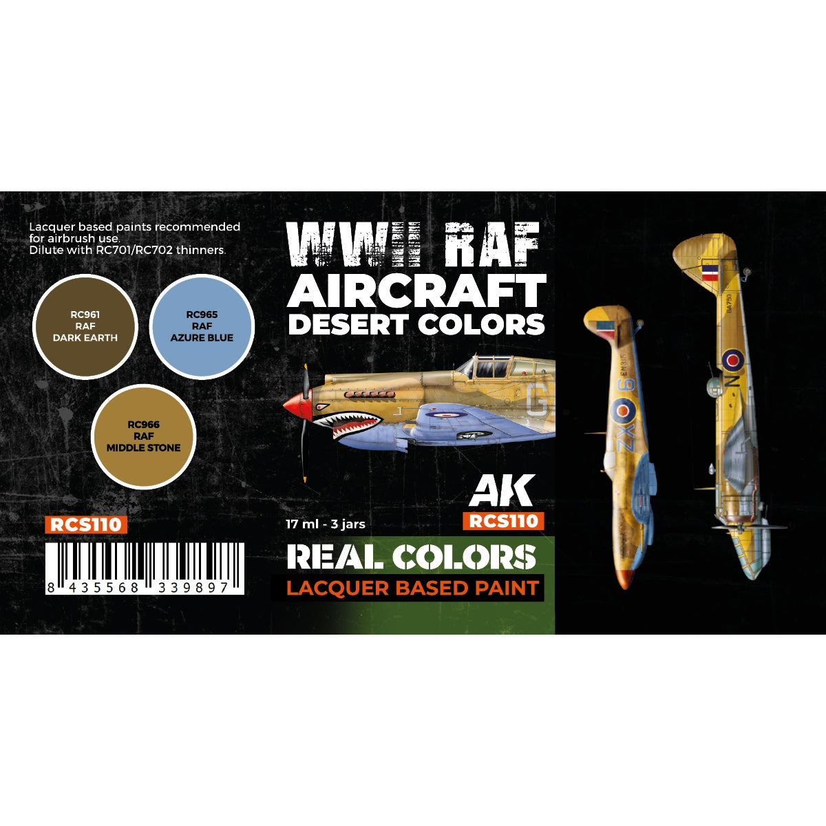 AK Interactive RCS110 WWII RAF Aircraft Desert Colors 3x17ml – Bild 2