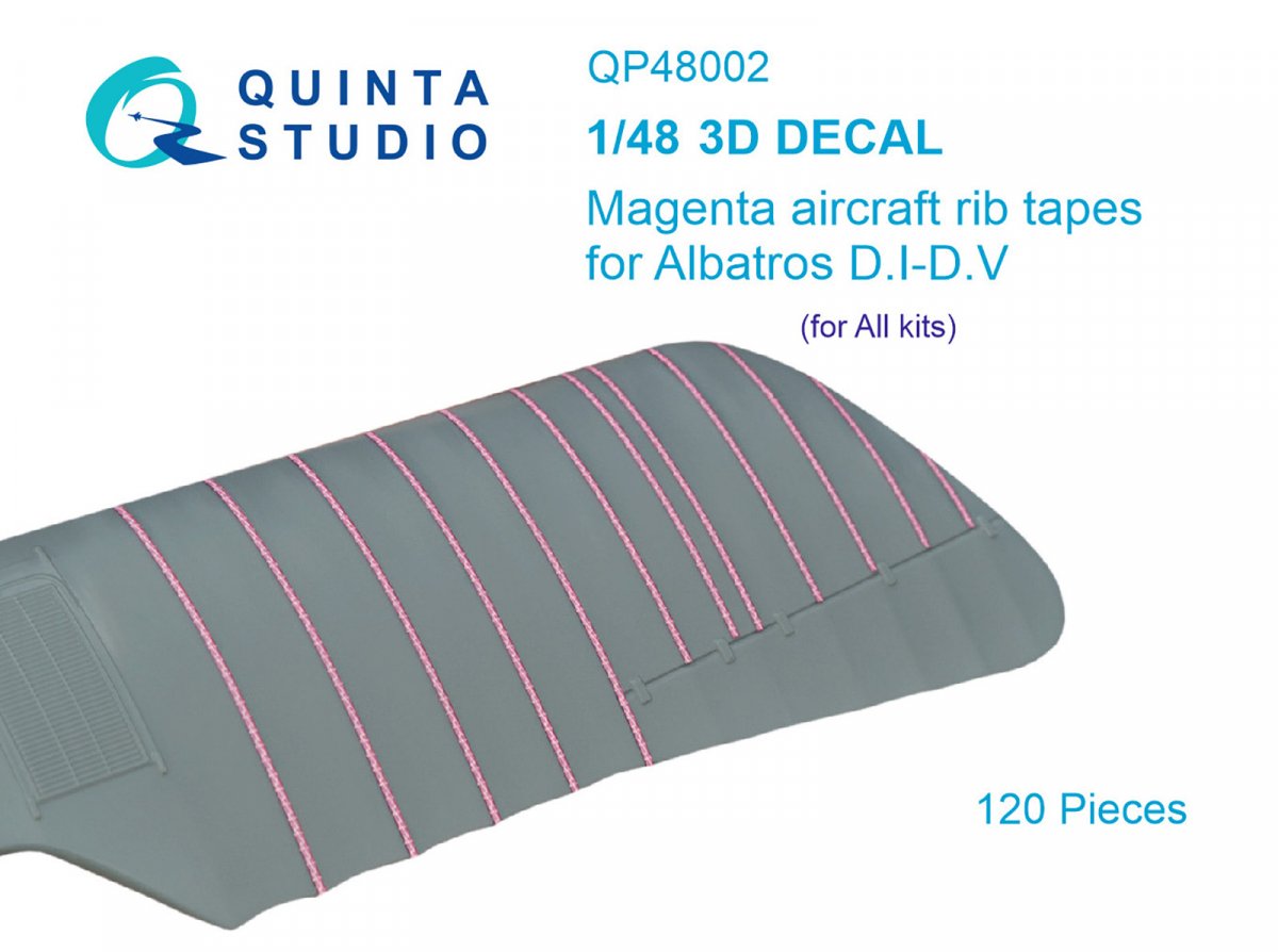 Quinta Studio QP48002 Rubans côtelés magenta Albatros DI-DV 1/48