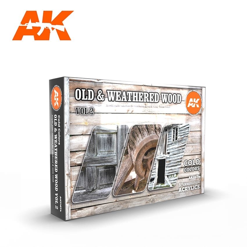 AK Interactive AK11674 3G OLD &amp; WEATHERED WOOD VOL 2 6x17 ml