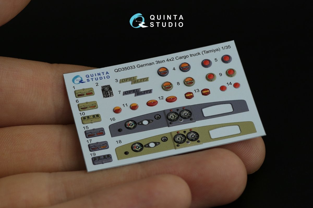 Quinta Studio QD35033 Opel Blitz 3D-Printed &amp;amp; colored Interior on decal paper (Tamiya) 1/35 – image 7