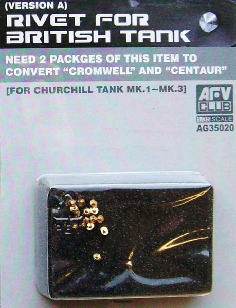 Rivet AFV Club AG35020 pour Churchill/Centurion (2 poches) 1/35
