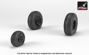 Armory Models AW32312 AH-64 Apache wheels w/ weighted tires, ribbed hubs 1/32 – Bild 2