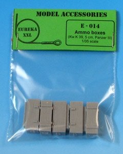 Eureka XXL E-014 Wooden Ammo Boxes for 5 cm Kw.K.39 1/35