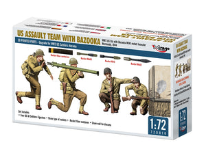 Mirage Hobby 720010 US ASSAULT TEAM WITH BAZOOKA, WW2 US GIs with Bazooka M1A1 Rocket Launcher Normandy, 1944 1/72 – Bild 2