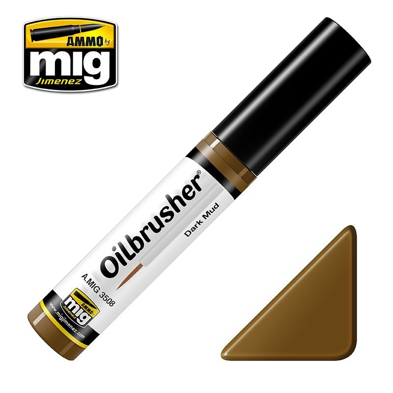 AMMO de Mig Jimenez 3508 Oilbrusher BOUE FONCÉE - peinture à l&amp;#39;huile au pinceau