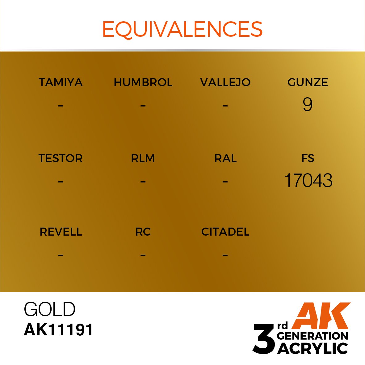 AK Interactive AK11191 GOLD – MÉTALLIQUE 17 ml – image 3
